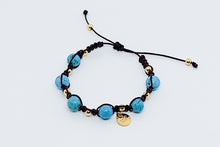 Cargar imagen en el visor de la galería, Pulsera ajustable de Turquesas y Balines

