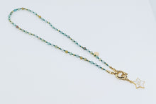 Cargar imagen en el visor de la galería, Collar Boho de nuditos Franciscanos y Piedra Amazonita con broche y dije frontal
