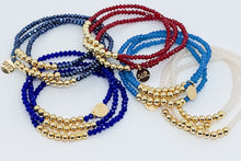 Cargar imagen en el visor de la galería, Trio de Pulseras de Cristales Checos y balines
