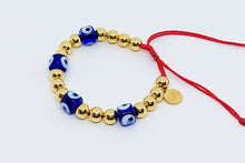 Cargar imagen en el visor de la galería, Pulsera ajustable con cubos de Ojos de Murano
